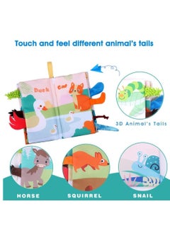 KASTWAVE Soft Baby Book for Babies 0-3-6-12 Months, Interactive 3D Baby Cloth Books, Newborn Toys Gifts Car Seat Toys Hanging Toys Crinkle Tail Book for Baby Present  - Image 2