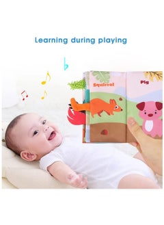 KASTWAVE Soft Baby Book for Babies 0-3-6-12 Months, Interactive 3D Baby Cloth Books, Newborn Toys Gifts Car Seat Toys Hanging Toys Crinkle Tail Book for Baby Present  - Image 5