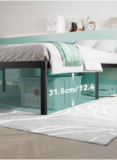 Yanara 180x200 cm Metal Platform Family Bed Frame with Storage Space, 35 cm Height, Heavy Duty Steel Support, Easy Assembly, No Box Spring Needed  - Image 3