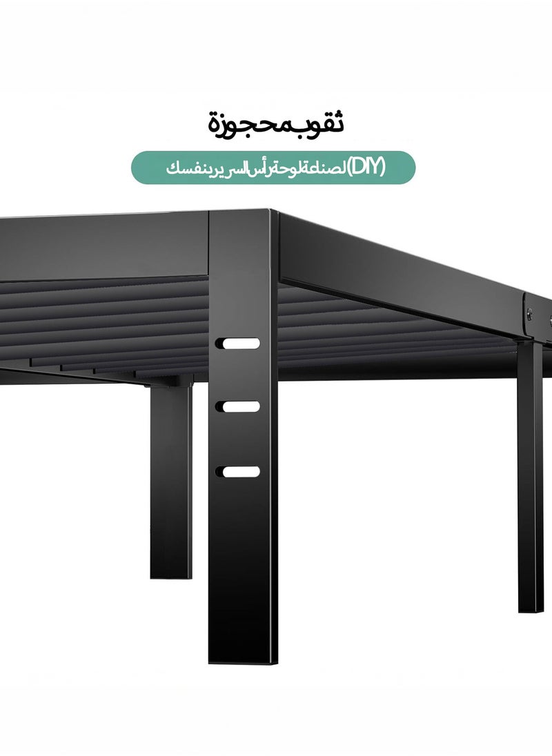 Yanara - 180x200 cm Metal Platform Family Bed Frame with Storage Space, 35 cm Height, Heavy Duty Steel Support, Easy Assembly, No Box Spring Needed - Image 1