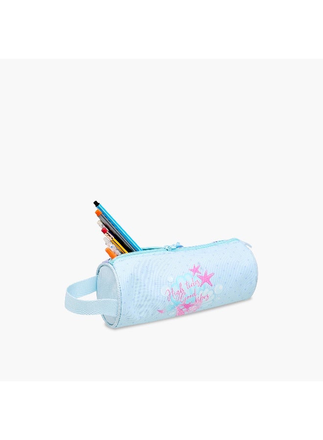 Roll road Pouch-I Love Sea Life-1 Cmprt--Girls (Polyester) Blue \ 22X12X5 - Image 5