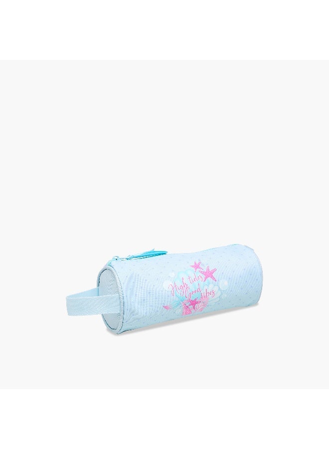 Roll road Pouch-I Love Sea Life-1 Cmprt--Girls (Polyester) Blue \ 22X12X5 - Image 2