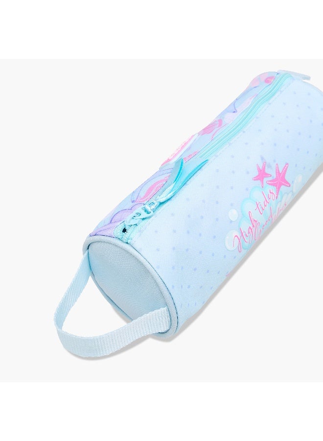 Roll road Pouch-I Love Sea Life-1 Cmprt--Girls (Polyester) Blue \ 22X12X5 - Image 4