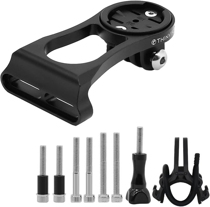 Thinvik Bike Computer Mount for Garmin Edge,Gopro Combo Mount,Compatible with All Garmin Series 1030 1000 830 820 810 530 520 510 500 25 20 GPS Computer - CNC Aluminum Alloy - Image 1