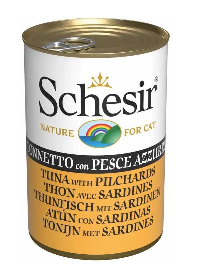 Schesir Tuna With Pilchards Can Wet Food For cats 140G - Image 1