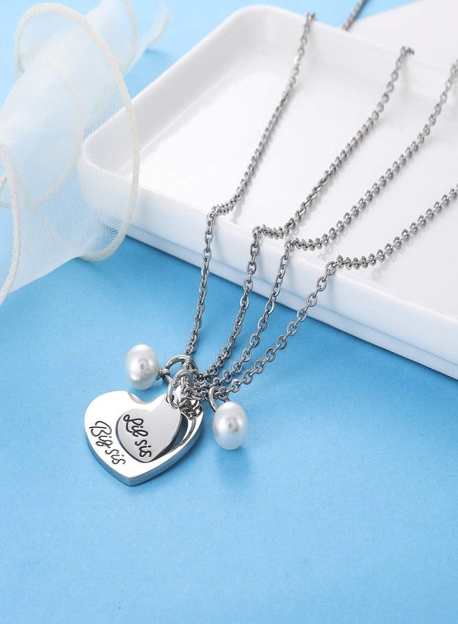 Nimteve Big Sis Lil Sis Necklaces Set - 2pcs Heart Pendant Necklaces for Sisters, Best Friends - Christmas Gifts - Image 5