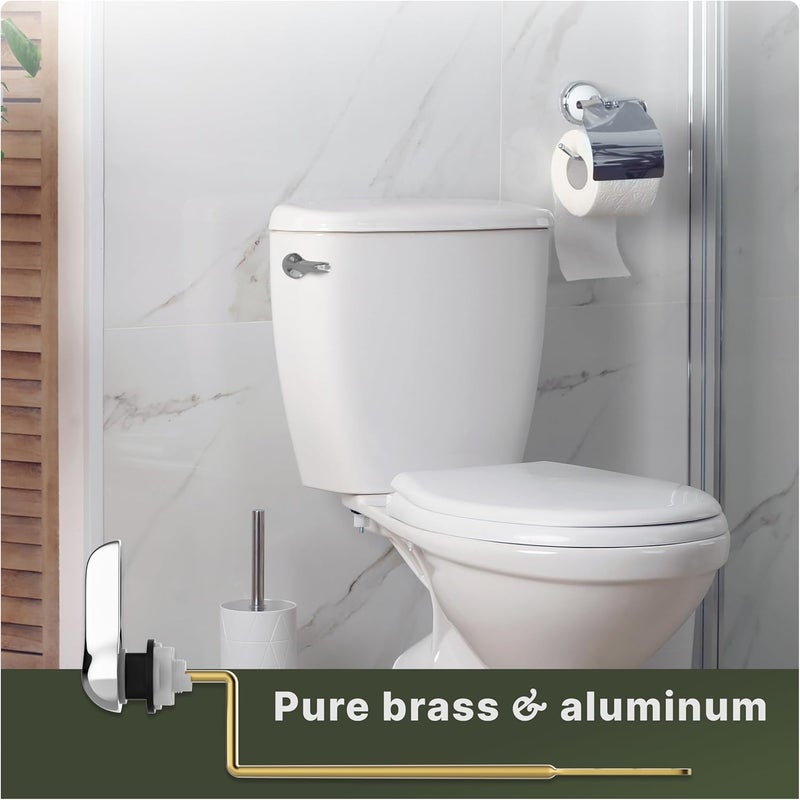 Mesora Universal Metal Side Mount Toilet Handle Replacement Kit with Flapper Chain, Pure Brass and Aluminum, Compatible with Most Toilets - Chrome - Image 3