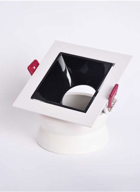 A moving square aluminium spot light frame white reflective glossy black H800