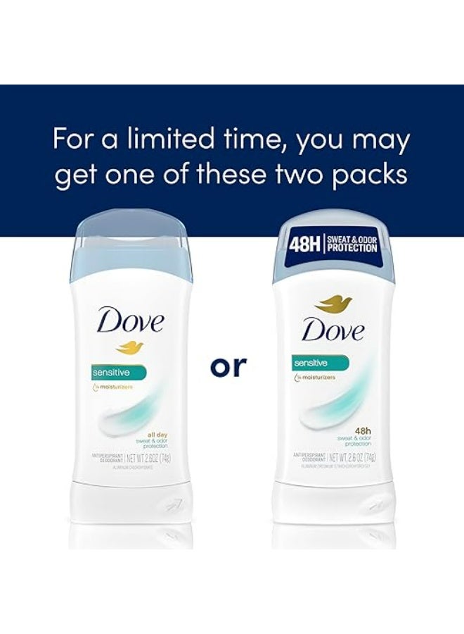 دوف مزيل عرق صلب مضاد للتعرق للبشرة الحساسة بدون عطر – حماية لطيفة من التعرق طوال اليوم – 74 جم - Image 3