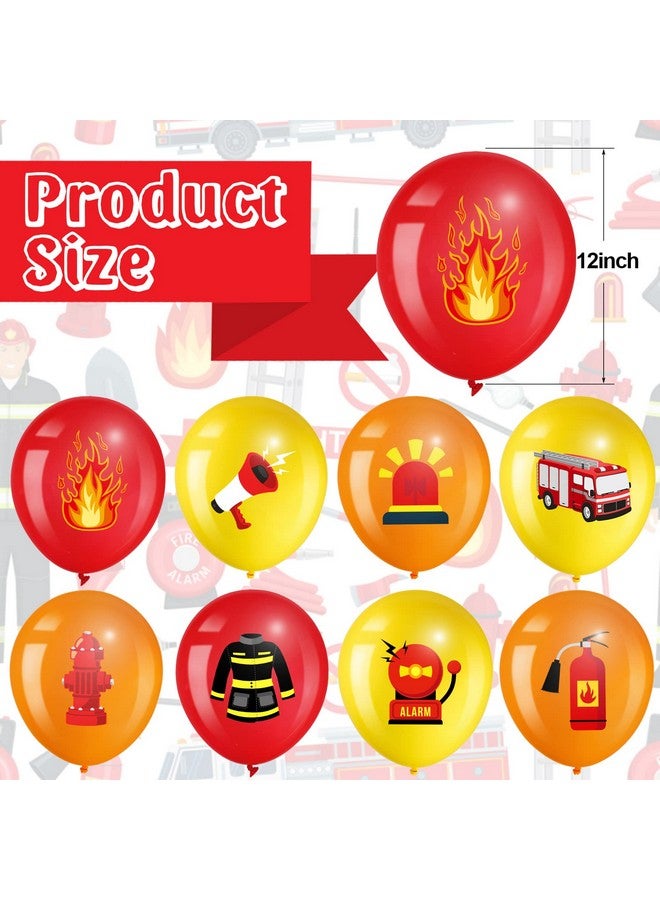 Aoriher 45 Pcs Latex Fire Truck Balloons Fire Truck Birthday Party Balloons Orange Red Yellow Firefighter Birthday Party Decorations for Kids Rescue Theme Decorations, Firefighter Favor Supplies - Image 2