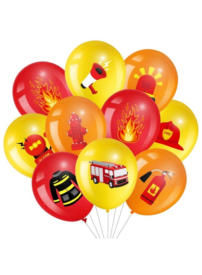 Aoriher 45 Pcs Latex Fire Truck Balloons Fire Truck Birthday Party Balloons Orange Red Yellow Firefighter Birthday Party Decorations for Kids Rescue Theme Decorations, Firefighter Favor Supplies - Image 1