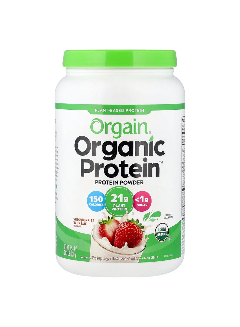 Organic Protein™ Powder, Plant-Based, Strawberries 'N Cream, 2.03 lbs (920 g)