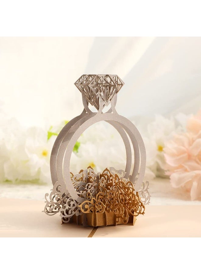 كيلا بطاقة خاتم ألماس ثلاثي الأبعاد منبثقة - هدية مثالية لطلب الزواج، الخطوبة، ذكرى الزواج، رسالة مكتوبة بخط اليد، بطاقة مفاجأة لعيد الحب أو عيد الميلاد - Image 2