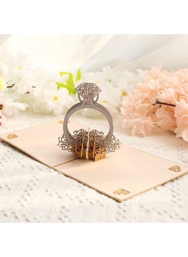 كيلا بطاقة خاتم ألماس ثلاثي الأبعاد منبثقة - هدية مثالية لطلب الزواج، الخطوبة، ذكرى الزواج، رسالة مكتوبة بخط اليد، بطاقة مفاجأة لعيد الحب أو عيد الميلاد - Image 3