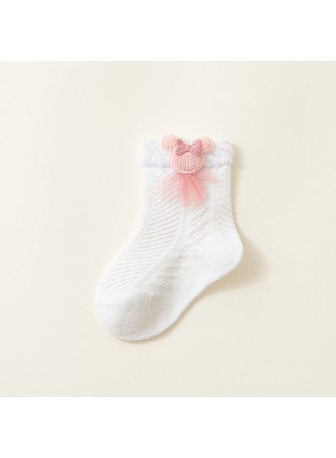 25 Newborn Baby Spring And Summer New Mesh Thin Cute Super Cute Baby A Cotton Tube Breathable Socks 6