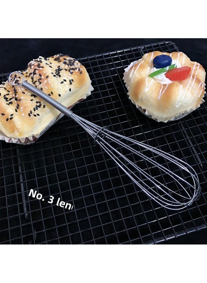 Generic Egg Beater Stainless Steel Spring Egg Beater, Metal Egg Beater Egg Beater Egg Beater Stick-Color:201 Stainless Steel (No. 3)  - Image 1