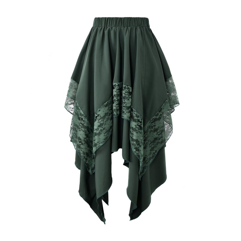 Apocrypha Womens Victorian Renaissance Vintage Gothic Retro Costumes Pirates Skirt (X-Large, Green) - Image 3