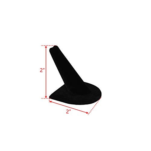 MOOCA 6 Pcs Set Finger Ring Stand Jewelry Display Holder Showcase Velvet Ring Storage Drawer Jewelry Stands for Shows, Black Velvet - Image 2