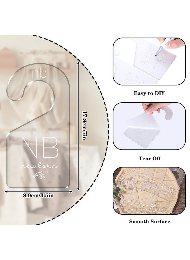 Whaline 7Pcs Baby Closet Size Dividers Clear Acrylic Infant Clothes Hanger Separators Newborn to 24 Month Clothes Dividers Thicken Wardrobe Hanger Organizers for Home Nursery Baby Clothes, 3.5 x 7Inch - Image 2