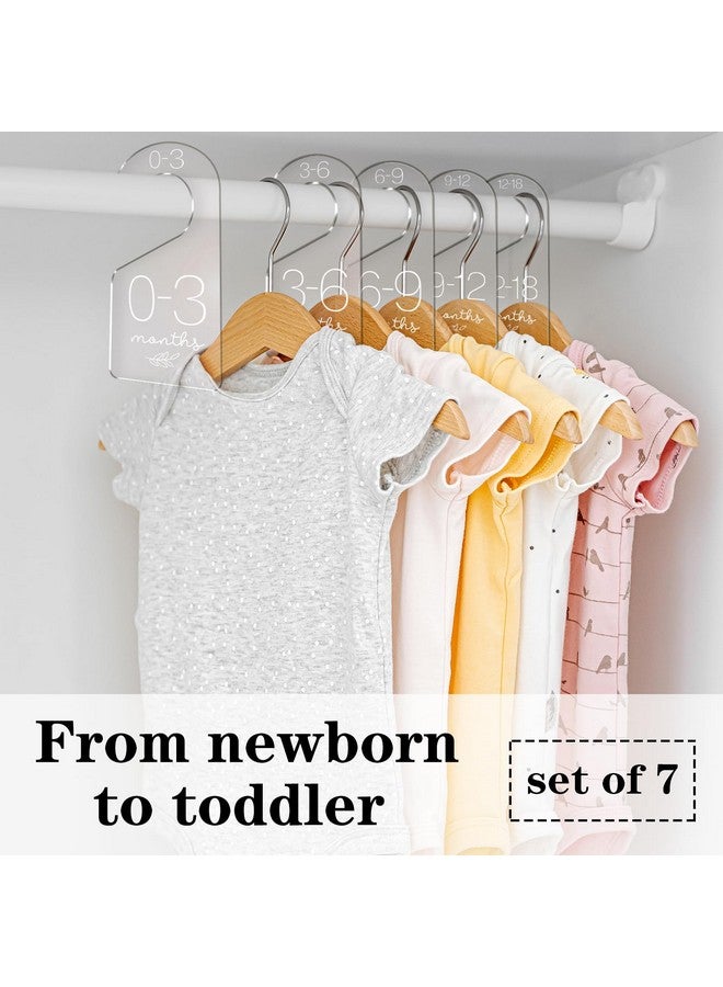 Whaline 7Pcs Baby Closet Size Dividers Clear Acrylic Infant Clothes Hanger Separators Newborn to 24 Month Clothes Dividers Thicken Wardrobe Hanger Organizers for Home Nursery Baby Clothes, 3.5 x 7Inch - Image 4