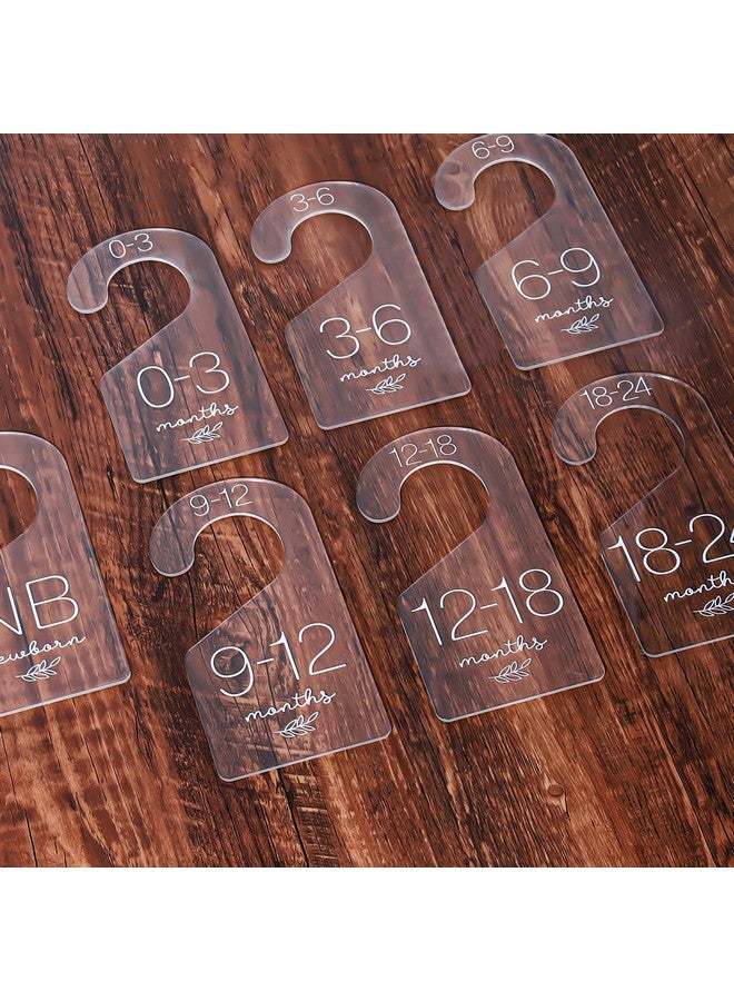 Whaline 7Pcs Baby Closet Size Dividers Clear Acrylic Infant Clothes Hanger Separators Newborn to 24 Month Clothes Dividers Thicken Wardrobe Hanger Organizers for Home Nursery Baby Clothes, 3.5 x 7Inch - Image 1