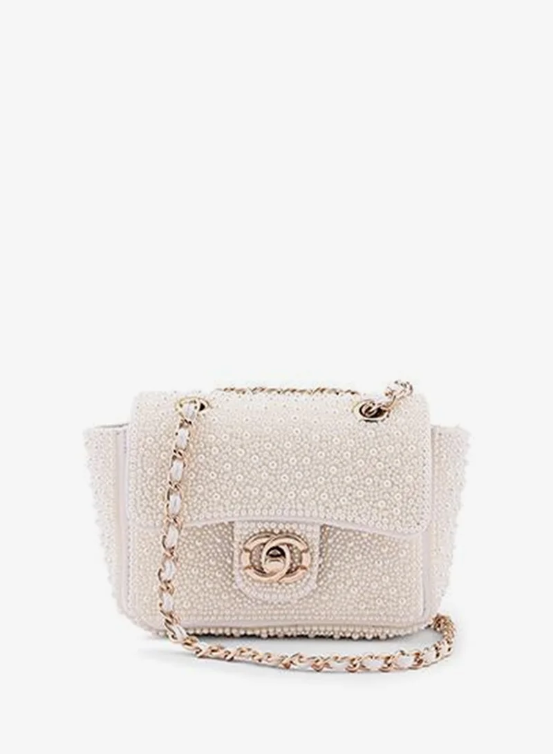 Cuple Tween Girls Pearl-Embellished Mini Crossbody Bag