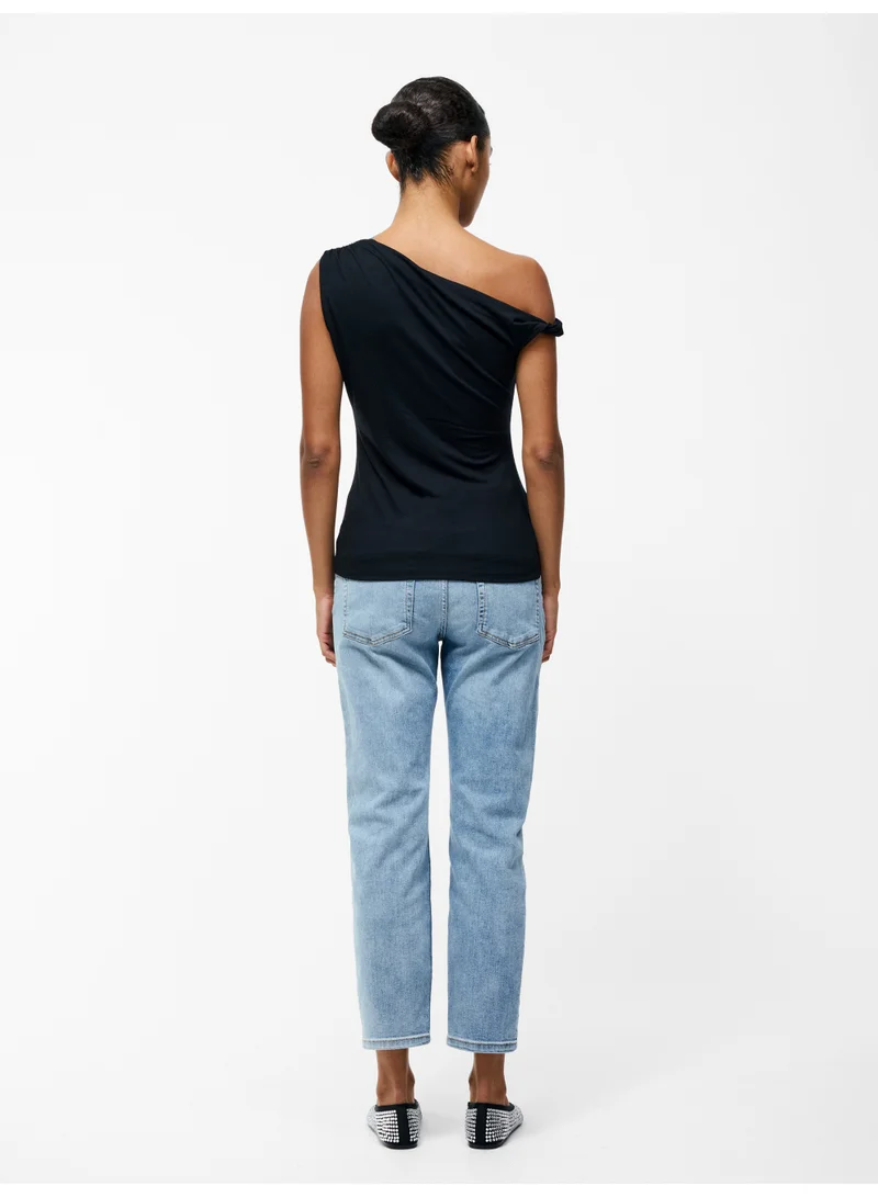 French Connection Sia Jersey Asymmetric Draped Top