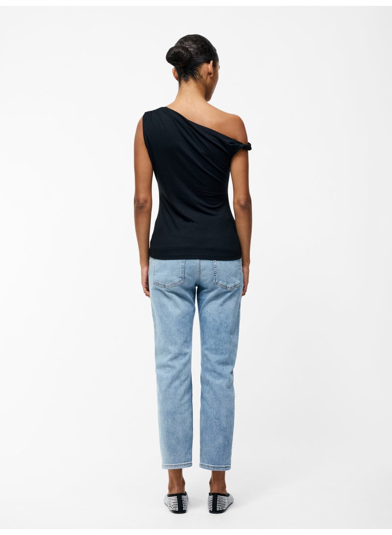 French Connection Sia Jersey Asymmetric Draped Top  - Image 4