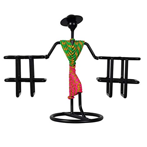D&V ENGINEERING - Creative in innovation D&V Engineering Metal Stylish Lady Design Tabletop Remote Holder/Stand/Organiser | Living Room Showpiece for TV, AC, DVD, DTH Remotes | Holds 2 Remotes (Green & Pink) - Image 5