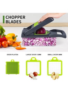 MOMENT Vegetable Chopper, Pro Onion Chopper, All In One Multifunctional Food Chopper, Kitchen Vegetable Slicer Dicer Cutter, Veggie Chopper With Blades, Carrot And Garlic Chopper With Container  - Image 3