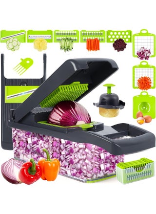 Vegetable Chopper, Pro Onion Chopper, All In One Multifunctional Food Chopper, Kitchen Vegetable Slicer Dicer Cutter, Veggie Chopper With Blades, Carrot And Garlic Chopper With Container - pzsku/ZC857D90191F9EDB81D51Z/45/_/1742903591/bf1c0806-4541-4ce6-8576-ff4709fdc96e