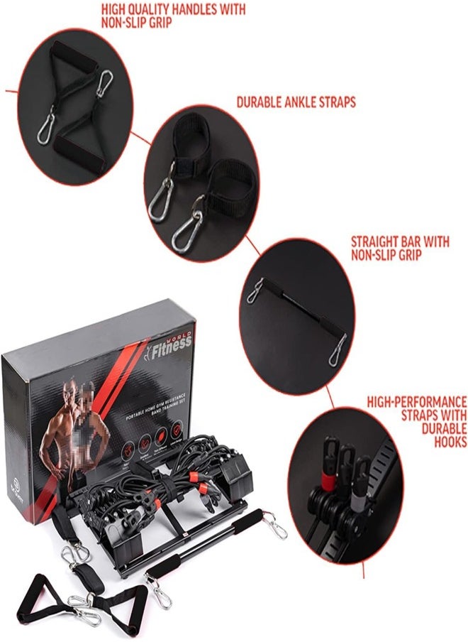 Fitness World The Tower 200 device and adjustable tension and pull resistance bands are mounted on the door, suitable for exercises at home  - Image 3