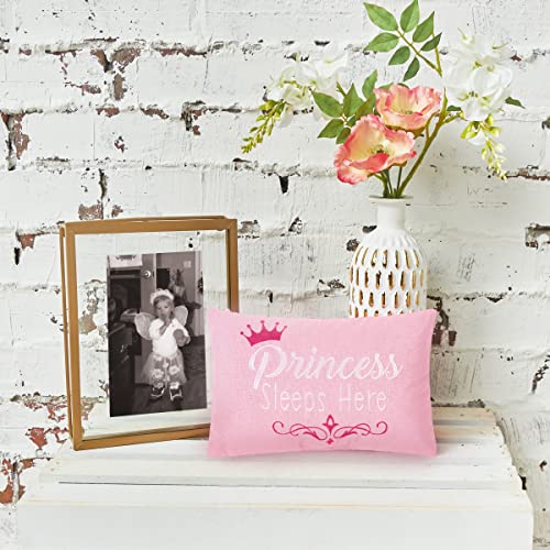 C&F Home Pink Princess Sleeps Here Extra Small Accent Pillow 6" x 9" Decor Decoration Soft Embroidered Novelty Mini Throw Pillow for Girls Kids Toddler Children 6" x 9" Pink - Image 4