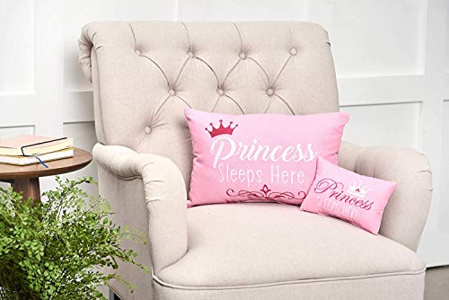 C&F Home Pink Princess Sleeps Here Extra Small Accent Pillow 6" x 9" Decor Decoration Soft Embroidered Novelty Mini Throw Pillow for Girls Kids Toddler Children 6" x 9" Pink - Image 5