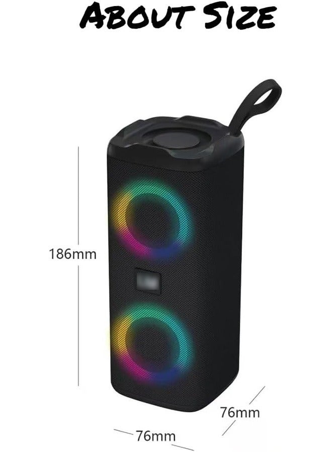 Portable Bluetooth Speaker Wireless Speaker with 4 Ω 5W+5W Loud Stereo Sound Outdoor Speaker with Bluetooth 5.0 Deep Bass RGB Lights 3-4 H Playtime for Home Party - Image 2