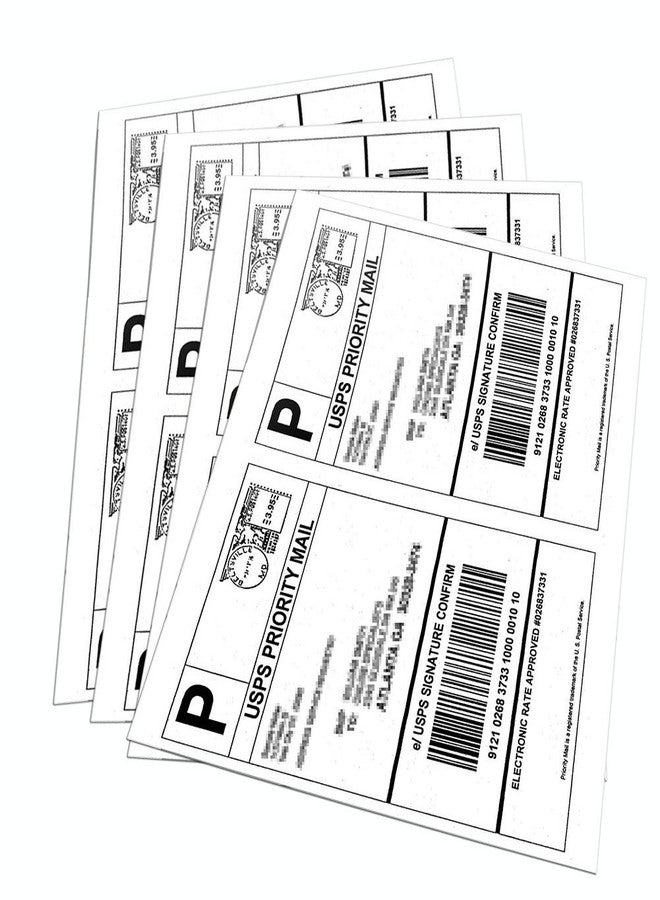 9527 Product Half Sheet Self Adhesive Shipping Labels for Laser & Inkjet Printers White Blank,2 Labels per Sheet, 200 Labels - Image 1