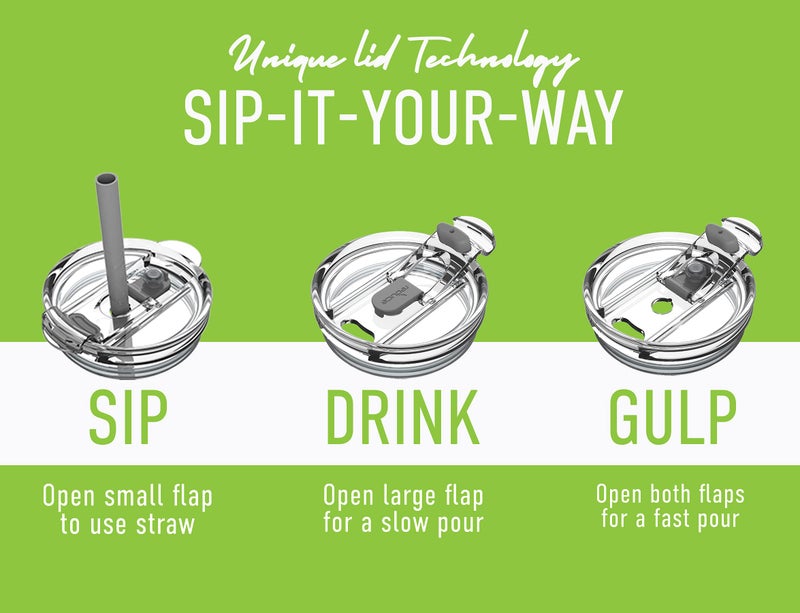 REDUCE Cold1 50 oz Reusable Mug Tumbler with Handle - Insulated Stainless Steel Water Bottle for Home  Office and Gym; Straw or Sip Leakproof Lid When Closed. Keeps Drinks Ice Cold All Day - White - Image 3