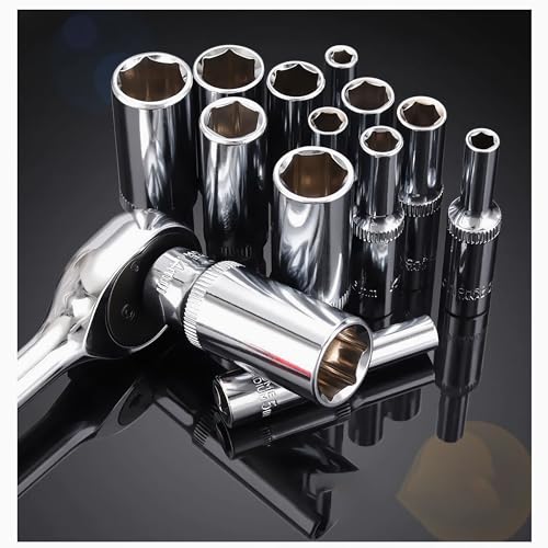 FOCMKEAS 17mm Deep Socket, 3/8 Inch Drive, 6-Point, Metric, Heat Treated CR-V Steel Sockets, Full Polishing, 2.5 Inch Length - Image 5