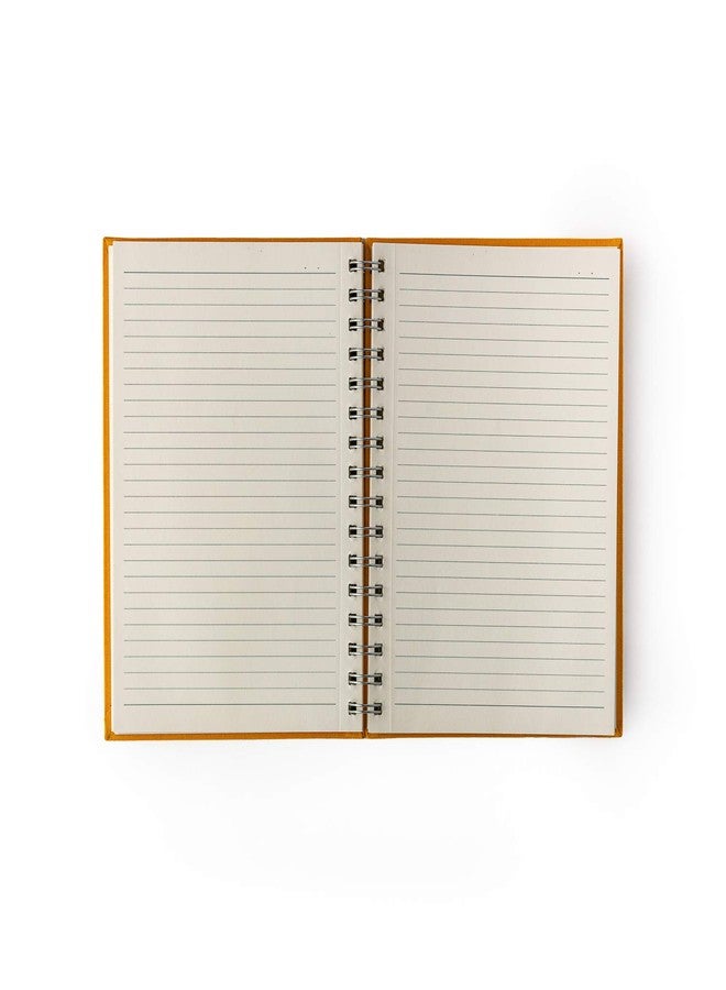 Kitabby – Linen Series – A5 Size – Wire-O-Bound Spiral Notebook with Elastic Band Closure & Back Pocket – 200 Pages – 80gsm Paper – Linen Fabric Cover – Pack of 2 – (Mustard Yellow + Maroon) - Image 5