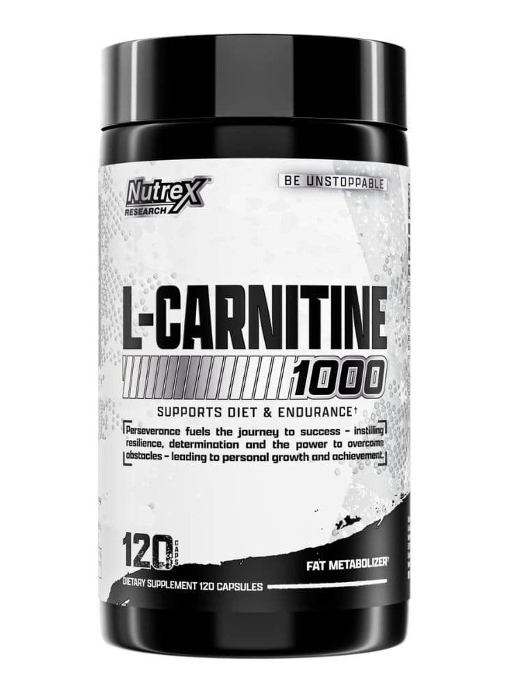 Nutrex Research L-Carnitine 1000 mg Formula Amino Acid Fitness Supplement Capsules for Active Lifestyle Routines, 120 Count - Image 1