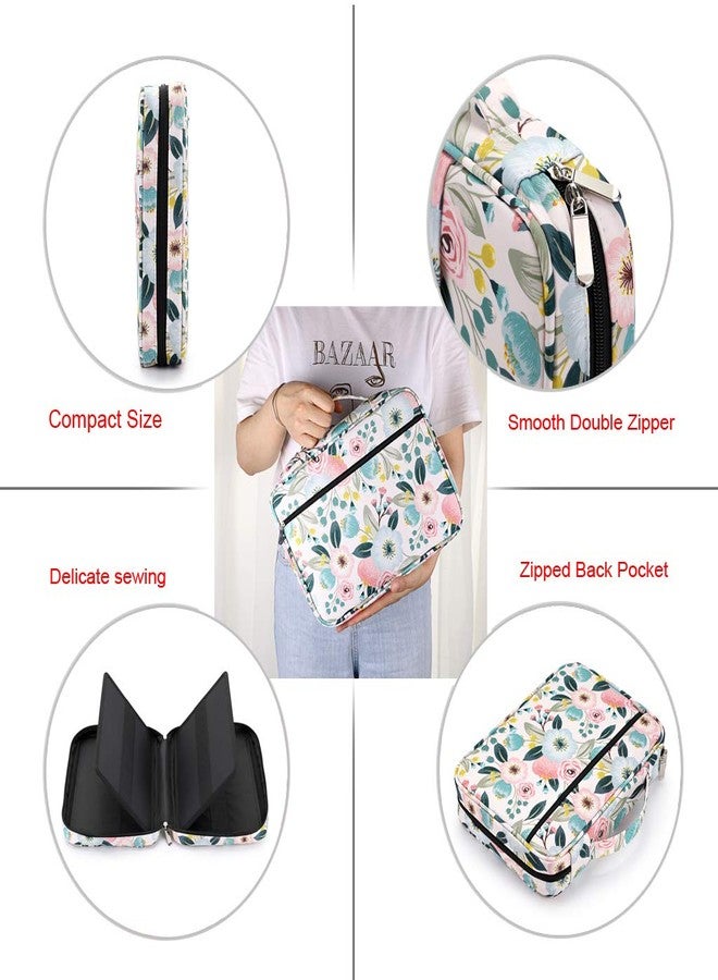 BTSKY Portable Colored Pencil Case - Colored Pencil Organizer Holds 166 Pencils or 112 Gel Pens Large Capacity Zippered Pencil Holder Gel pens Watercolor Flowers - Image 4