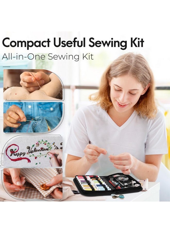 Coquimbo Coquimbo Sewing Kit Stocking Stuffers Gifts for Women Men Adults Kids Teens Mom Grandma Beginner Kids Traveler, Portable Sewing Supplies Accessories Contains Thread, Needle, Scissors (Black, M)  - Image 4