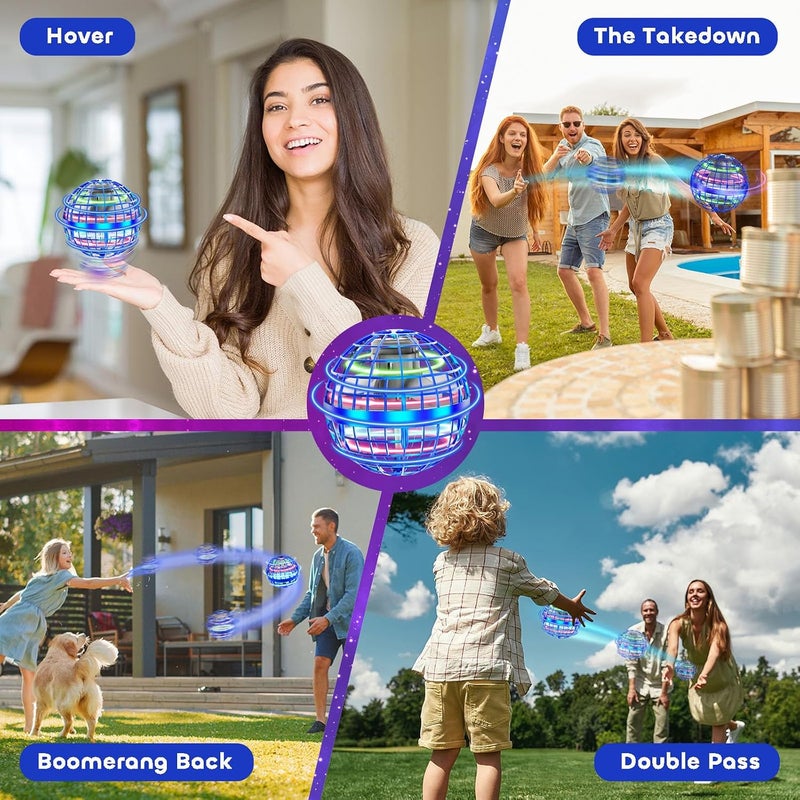 Tikduck Flying Orb Ball 2025 Toys Soaring Hover Boomerang Spinner Hand Controlled Mini Drone Cosmic Globe Spinning Kids Adults Outdoor Birthday Gift Cool Stuff for Boys Girls 6 7 8 9 10+ Year Old - Image 2