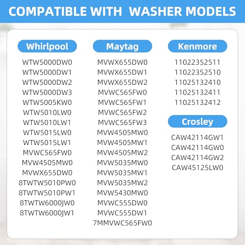 APPLIANCEMATES W11130362 WTW5000DW2 WTW5000DW3 MVWX655DW1 MVWC565FW1 WTW5000DW1 Washer Suspension Rod Kit for Maytag Whirlpool Washer Parts Replaces 7MMVWC565FW0 W10780040 W10594080 W10735786 W10748956 11022352510 - Image 5