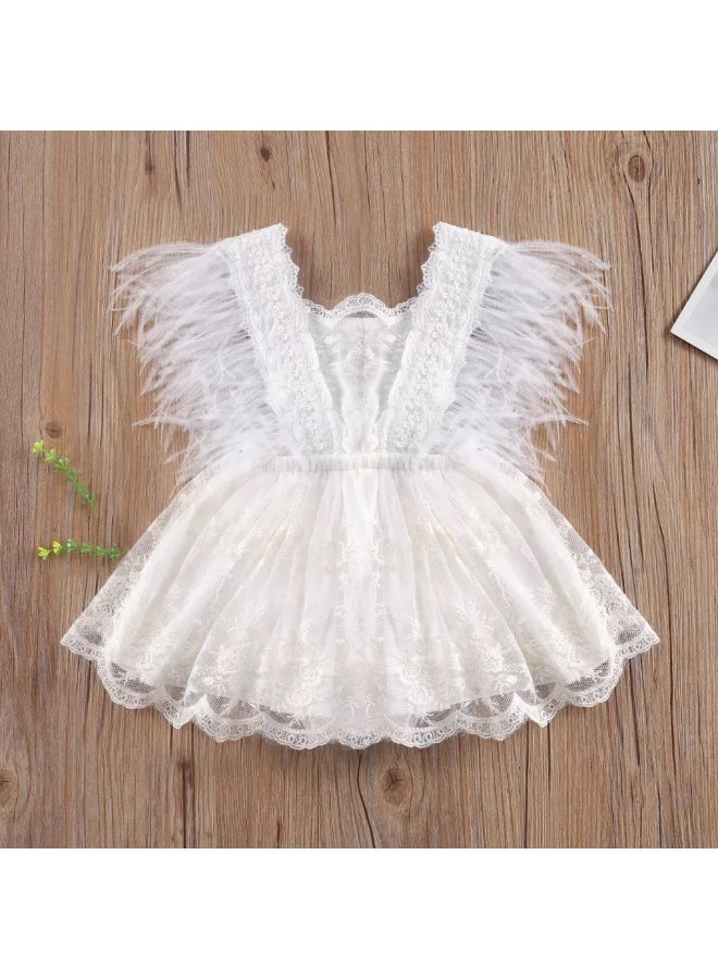 DOOKOO Baby Girl Princess Dress – Sleeveless Lace Tutu Party Dress for Toddlers, Birthday Dress, Tulle Dress, Girls Frock, Kids Baby Dress - Image 2