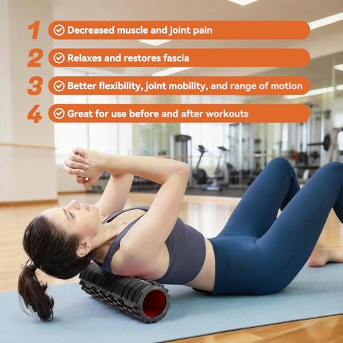 Zmarthumb Foam Roller for Deep Tissue Massager, 18" Trigger Point Foam Roller, Patented Exercise Roller for Muscle Recovery, Physical Therapy, Improves Mobility, Fitness, Yoga and Pilates (Black) - Image 4