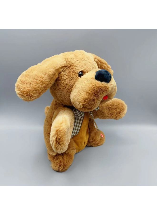 SOURCE Manufacturer Hot Electric Ear Dog Plush Toy Clapping Fun Recording Speed-Color:Light Brown South Korean Velvet-Specifications:28cm  - Image 2