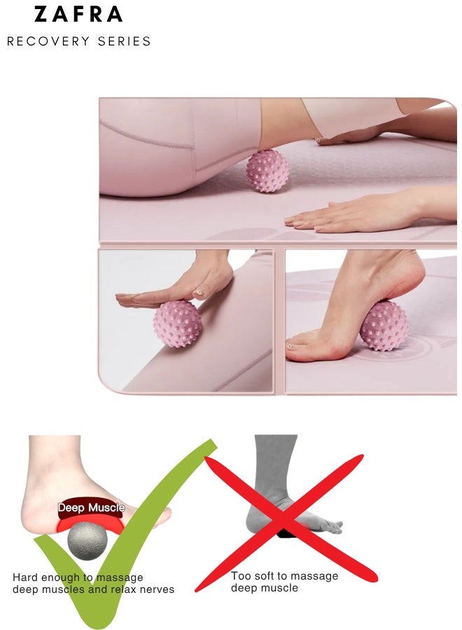 ZAFRA 3-Pack Spiky Massage Balls For Muscle Relief - Black Pink Green - Image 3