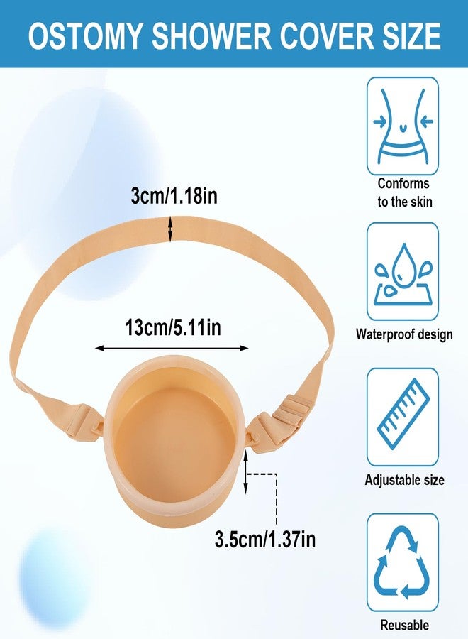 FDFuZhao Ostomy Shower Cover, Stoma Ostomy Waterproof Bath Cover, Ostomy Supplies, Ostomy, Colostomy, Ileostomy Shower Protector, Skin Color - Image 2