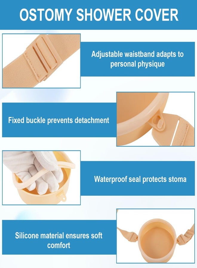 FDFuZhao Ostomy Shower Cover, Stoma Ostomy Waterproof Bath Cover, Ostomy Supplies, Ostomy, Colostomy, Ileostomy Shower Protector, Skin Color - Image 3